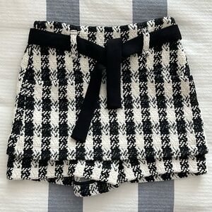MAJE Skort NWOT Black & White Resembles Chanel Checkered Checked Tweed Skirt